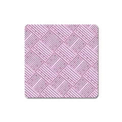 Wood Texture Diagonal Weave Pastel Square Magnet by Mariart