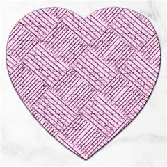 Wood Texture Diagonal Weave Pastel Jigsaw Puzzle (heart) by Mariart