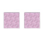 Wood Texture Diagonal Weave Pastel Cufflinks (Square) Front(Pair)