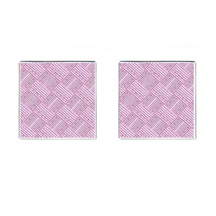 Wood Texture Diagonal Weave Pastel Cufflinks (Square)