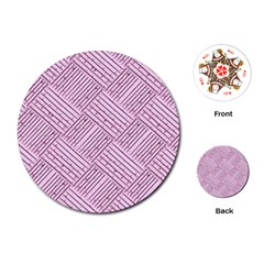 Wood Texture Diagonal Weave Pastel Playing Cards Single Design (round) by Mariart