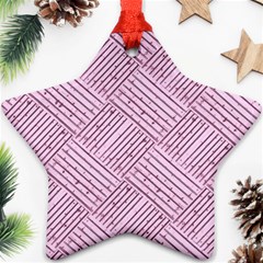 Wood Texture Diagonal Weave Pastel Star Ornament (two Sides) by Mariart