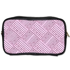 Wood Texture Diagonal Weave Pastel Toiletries Bag (one Side) by Mariart