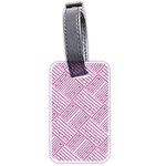 Wood Texture Diagonal Weave Pastel Luggage Tag (two sides) Front