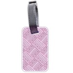 Wood Texture Diagonal Weave Pastel Luggage Tag (two sides) Back