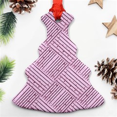 Wood Texture Diagonal Weave Pastel Christmas Tree Ornament (two Sides) by Mariart