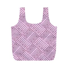 Wood Texture Diagonal Weave Pastel Full Print Recycle Bag (m) by Mariart