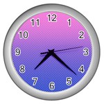 Dot Background Pattern Halftone Wall Clock (Silver) Front