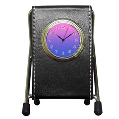 Dot Background Pattern Halftone Pen Holder Desk Clock by Bajindul