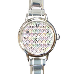 Valentine Hearts Round Italian Charm Watch