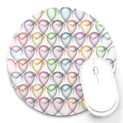 Valentine Hearts Round Mousepads