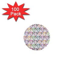 Valentine Hearts 1  Mini Buttons (100 pack) 