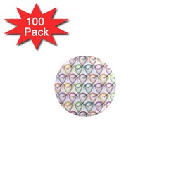 Valentine Hearts 1  Mini Magnets (100 pack) 