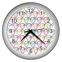 Valentine Hearts Wall Clock (Silver)