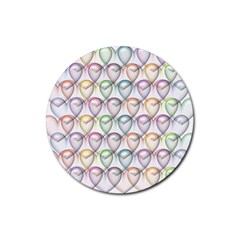 Valentine Hearts Rubber Round Coaster (4 pack) 