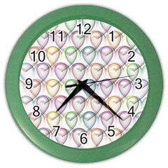 Valentine Hearts Color Wall Clock