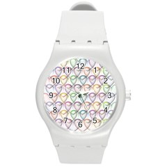 Valentine Hearts Round Plastic Sport Watch (m)