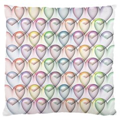 Valentine Hearts Large Flano Cushion Case (one Side)