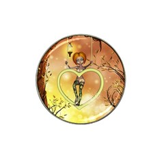 Cute Fairy  On A Swing Made By A Heart Hat Clip Ball Marker (10 Pack) by FantasyWorld7