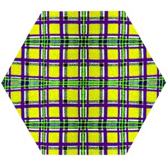 Plaid 3 Wooden Puzzle Hexagon by ArtworkByPatrick