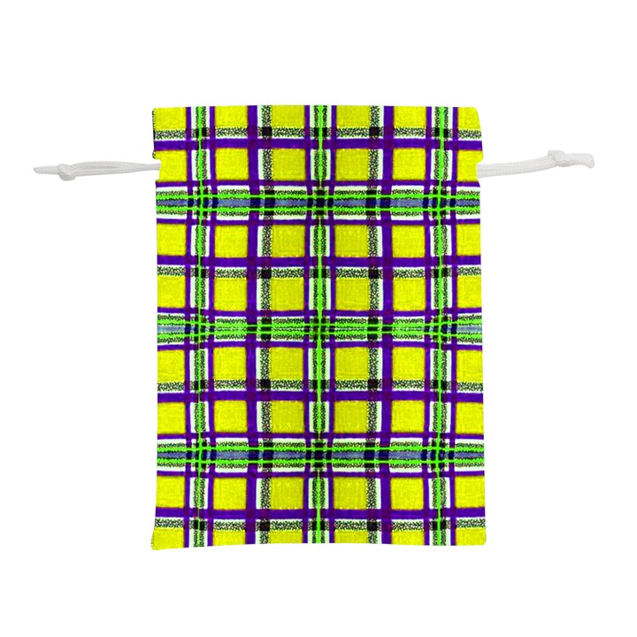 Plaid 3 Lightweight Drawstring Pouch (S)