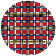 Plaid 4 Wooden Puzzle Round