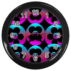 The Most Wonderful Flowers On The Festive Festivale Wall Clock (black) by pepitasart