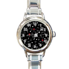 Party Pattern Round Italian Charm Watch