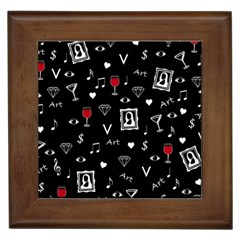 Party Pattern Framed Tile by Valentinaart