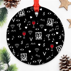 Party Pattern Ornament (round) by Valentinaart