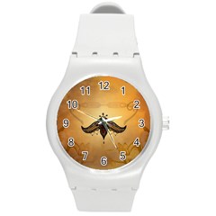 Abstract Decorative Design, Mandala Round Plastic Sport Watch (m) by FantasyWorld7