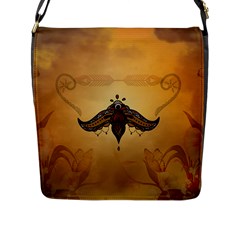 Abstract Decorative Design, Mandala Flap Closure Messenger Bag (L)