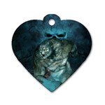 Aweome Troll With Skulls In The Night Dog Tag Heart (One Side) Front