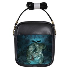 Aweome Troll With Skulls In The Night Girls Sling Bag by FantasyWorld7