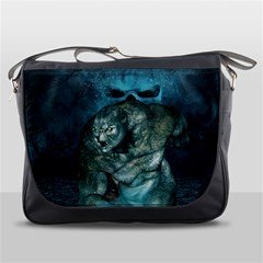 Aweome Troll With Skulls In The Night Messenger Bag by FantasyWorld7