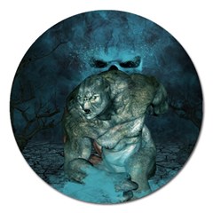 Aweome Troll With Skulls In The Night Magnet 5  (round) by FantasyWorld7