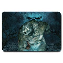 Aweome Troll With Skulls In The Night Large Doormat  by FantasyWorld7