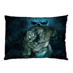 Aweome Troll With Skulls In The Night Pillow Case by FantasyWorld7