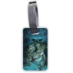 Aweome Troll With Skulls In The Night Luggage Tag (one Side) by FantasyWorld7