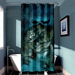 Aweome Troll With Skulls In The Night Shower Curtain 36  X 72  (stall)  by FantasyWorld7