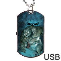 Aweome Troll With Skulls In The Night Dog Tag Usb Flash (one Side) by FantasyWorld7