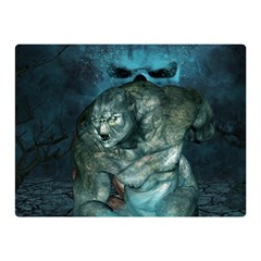 Aweome Troll With Skulls In The Night Double Sided Flano Blanket (mini)  by FantasyWorld7