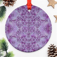 Baroque Fantasy Flowers Ornate Festive Ornament (round) by pepitasart