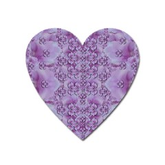 Baroque Fantasy Flowers Ornate Festive Heart Magnet by pepitasart