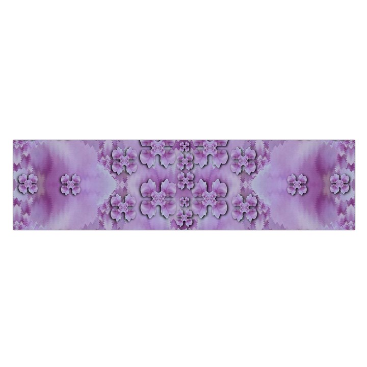 Baroque Fantasy Flowers Ornate Festive Satin Scarf (Oblong)