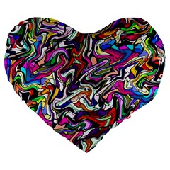 Ml 191 Large 19  Premium Flano Heart Shape Cushions by ArtworkByPatrick