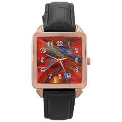 Electric Guitar Rose Gold Leather Watch  by WILLBIRDWELL