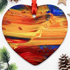 Rainbow Waves Ornament (heart)