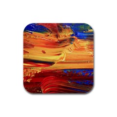 Rainbow Waves Rubber Square Coaster (4 Pack)  by WILLBIRDWELL