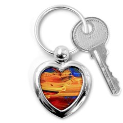 Rainbow Waves Key Chain (heart) by WILLBIRDWELL